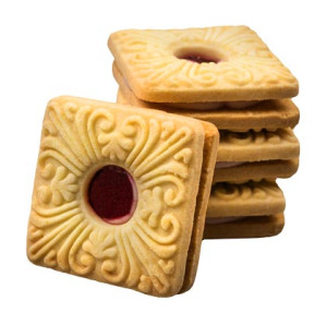 Kekse mit Himbeer-Vanille-Creme