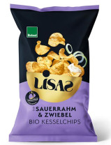 Bio Kesselchips Zwiebel & Sauerrahm Bio Kesselchips Zwiebel & Sauerrahm