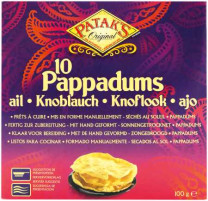 Pappadums Knoblauch