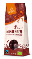 Bio Himbeeren in Zartbitter-Schokolade - glutenfrei