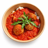 Essensticket Ida – vegetarische Berglinsen-Polpette in Tomatensugo - glutenfrei
