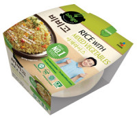 Fertiggericht mit Reis und gemischtem Gemüse - glutenfrei