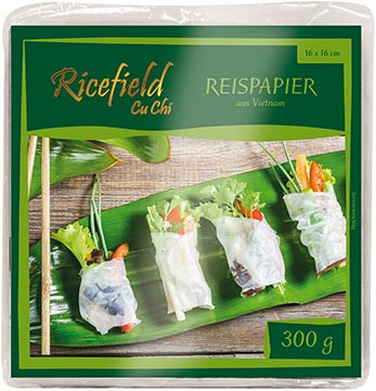 Reispapier viereckig 16cm