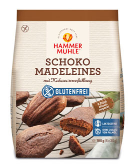 Schoko Madeleines mit Kakaocremefüllung