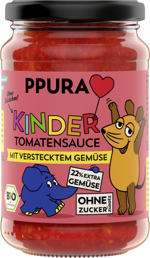 Bio Kinder Tomatensauce mit verstecktem Gemüse