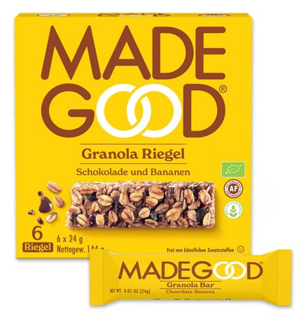 Bio Granola Riegel Schokolade und Banane