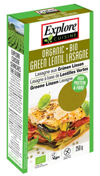 Bio Lasagne aus grünen Linsen