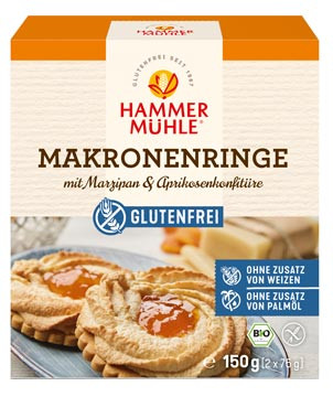 Bio Makronenringe mit Marzipan & Aprikosenkonfitüre