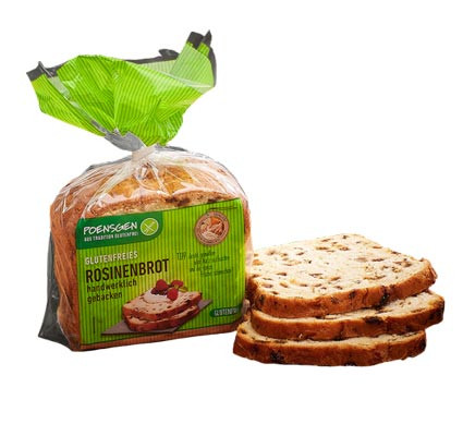 Glutenfreies Rosinenbrot geschnitten