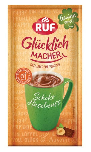 Glücklichmacher Tassencremepudding Schoko-Haselnuss