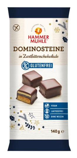 Glutenfreie Dominosteine mit Zartbitterschokolade