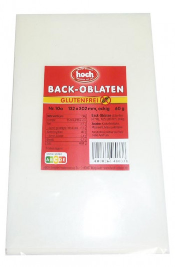 Eckige Back-Oblaten glutenfrei