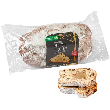 Glutenfreier Butterstollen mit Marzipanfüllung