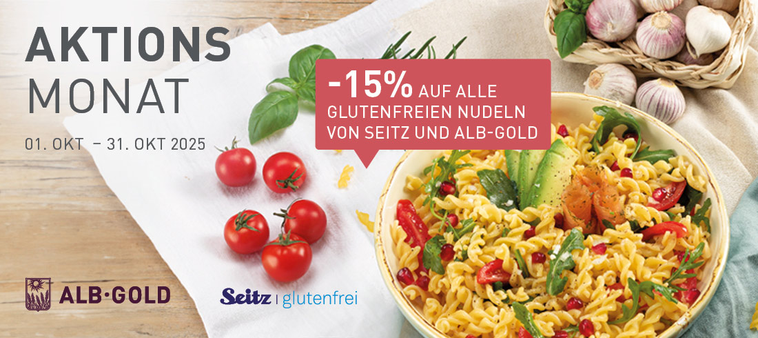 15% Rabatt auf alle Seitz und Alb-Gold Nudeln