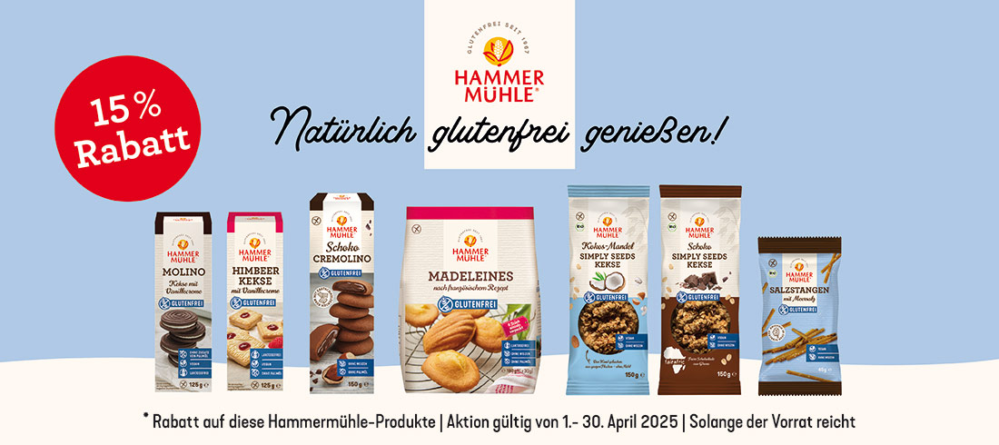 15% Rabatt auf ausgewählte Hammermühle Produkte