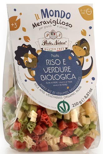 Bio Tricolor Reis Nudeln Dinosaurierform