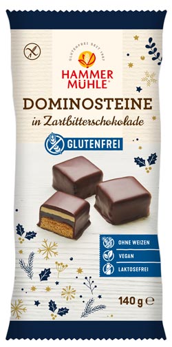 Glutenfreie Dominosteine mit Zartbitterschokolade