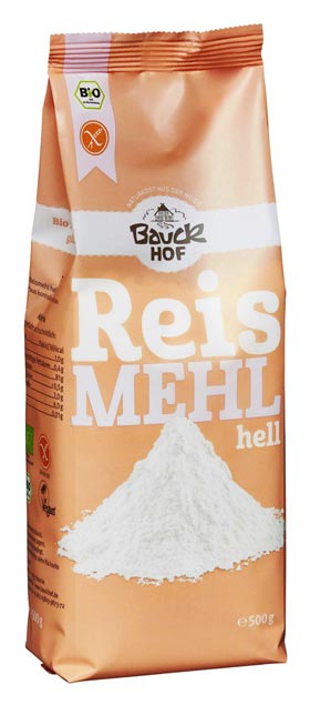 Helles Reismehl glutenfrei von Bauckhof - Glutenfreies Mehl